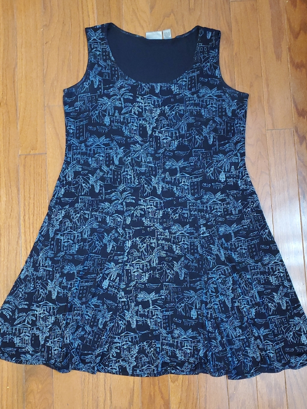 Chico's Travelers Palm Tree Tropical Short Dress Size 3 Women's 16W Womens